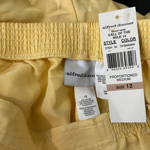 ALFRED DUNNER Women's Call of the Wild Yellow Banana Pant - Size 12 - NWT - Picture 2 of 5